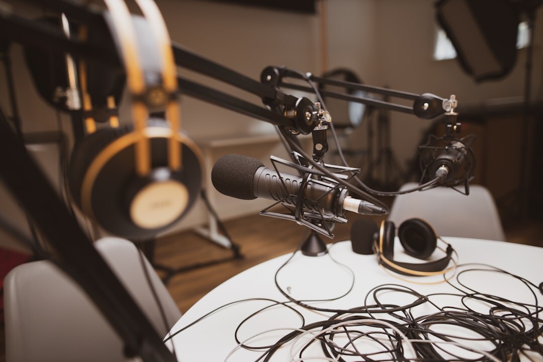 team recording corporate podcast