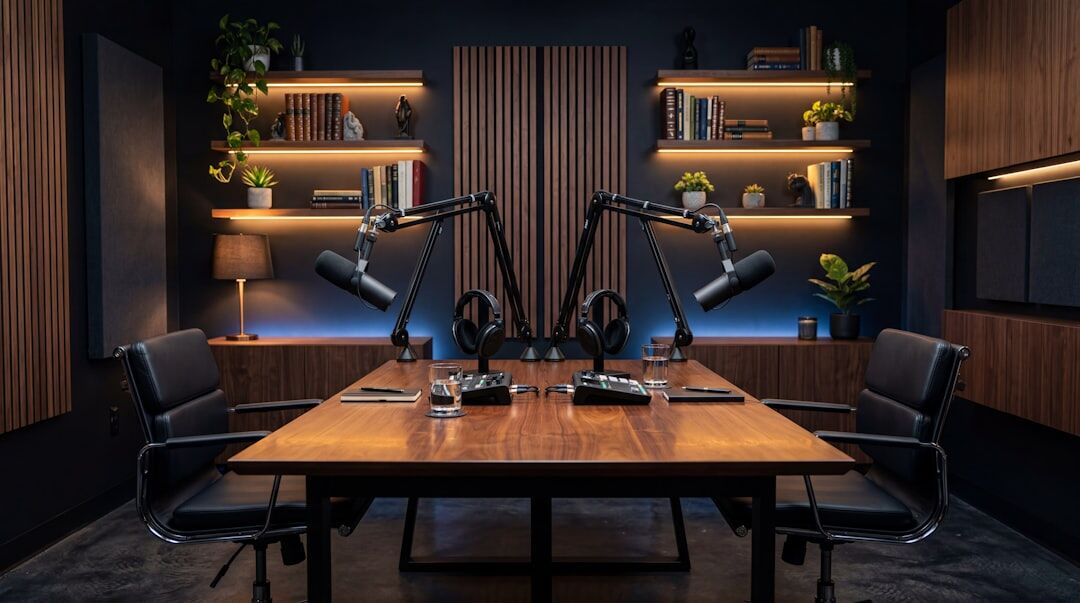 modern office podcast room