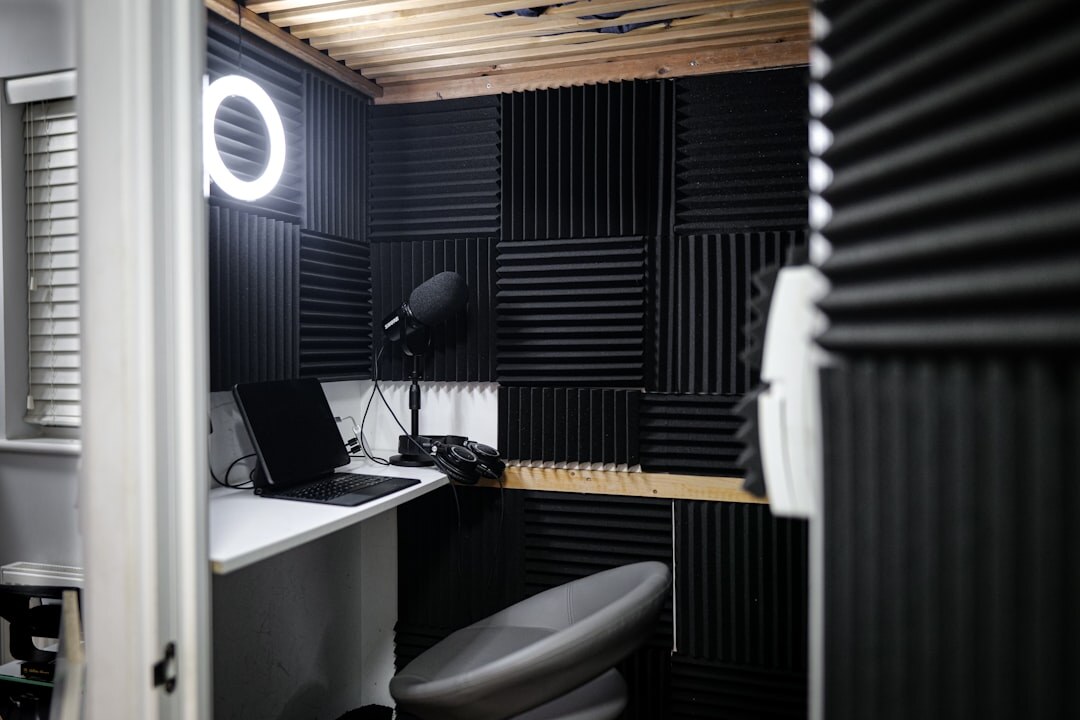 professional podcast studio interior